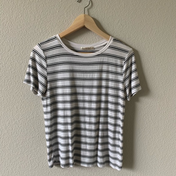 white and black striped top - Picture 1 of 5